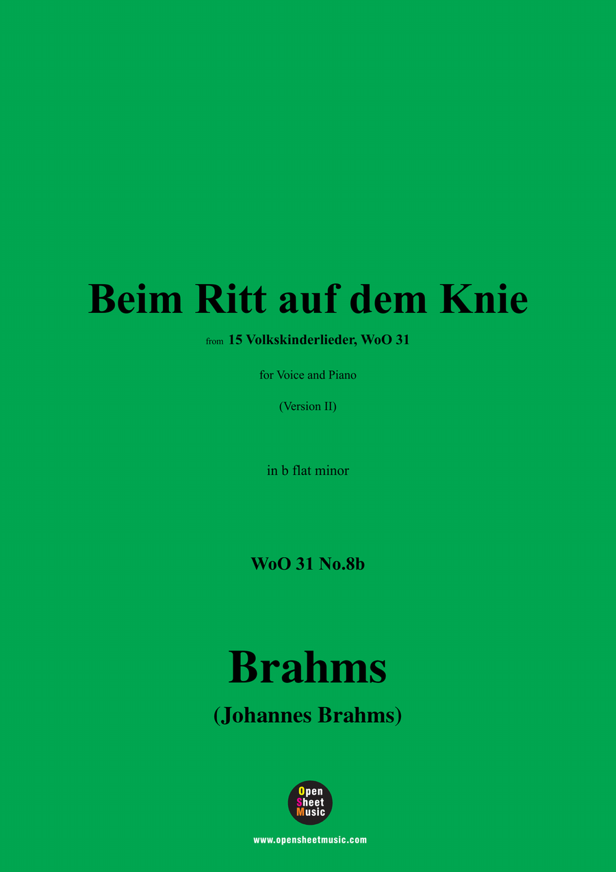 Brahms-Beim Ritt auf dem Knie,in b flat minor Piano, Vocal scores gallery preview page 1