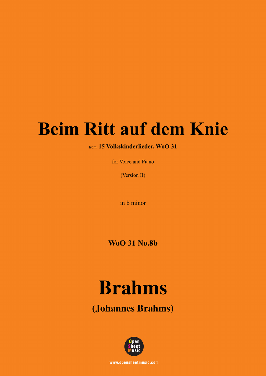 Brahms-Beim Ritt auf dem Knie,in b minor Piano, Vocal scores gallery preview page 1
