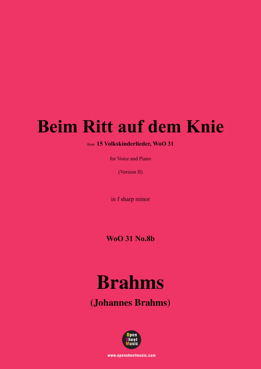 Brahms-Beim Ritt auf dem Knie,in f sharp minor Piano, Vocal scores gallery preview page 1