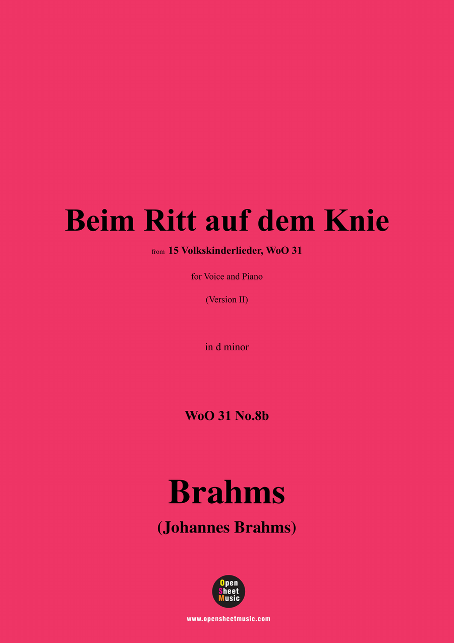 Brahms-Beim Ritt auf dem Knie,in d minor Piano, Vocal scores gallery preview page 1