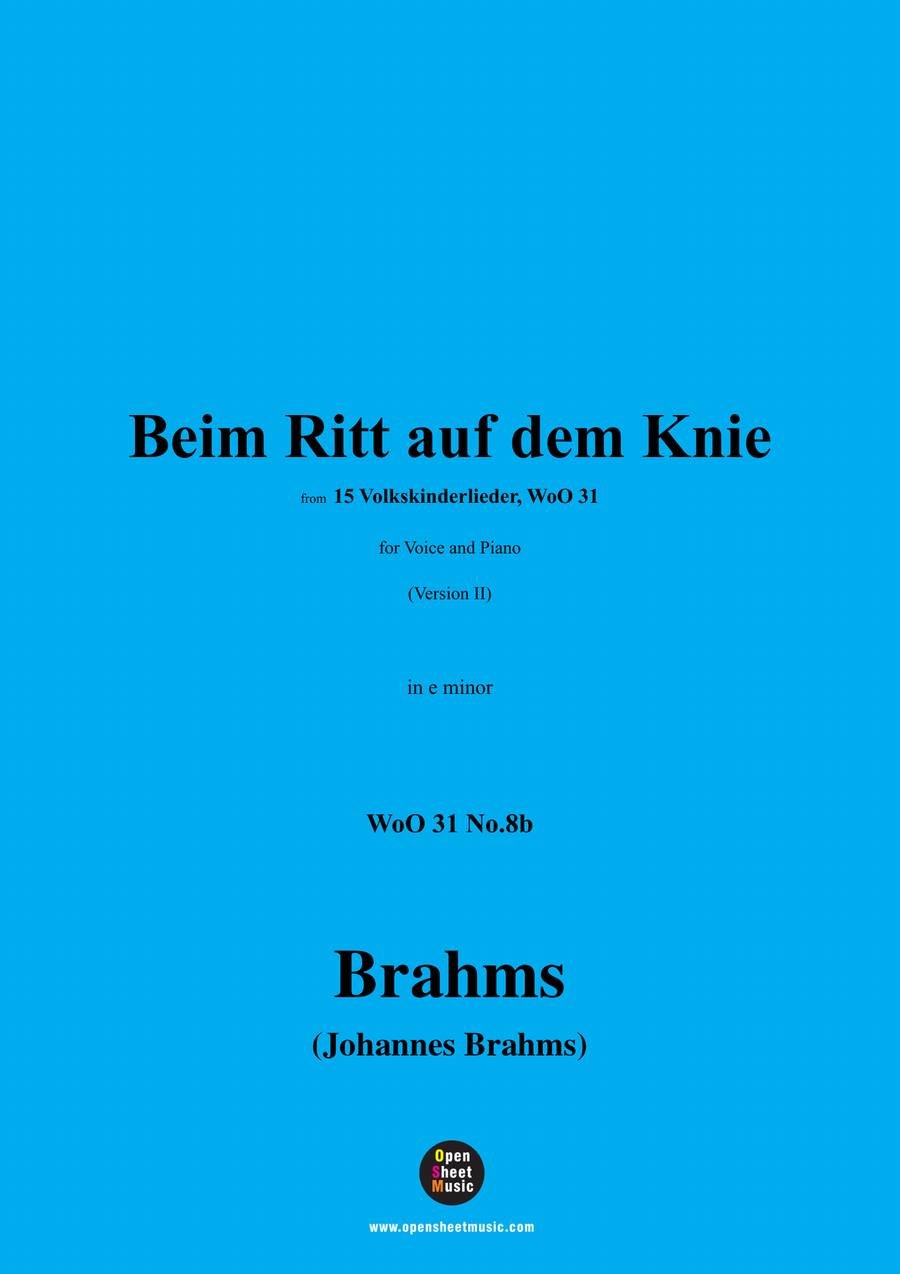 Brahms-Beim Ritt auf dem Knie,in e minor Piano, Vocal scores gallery preview page 1