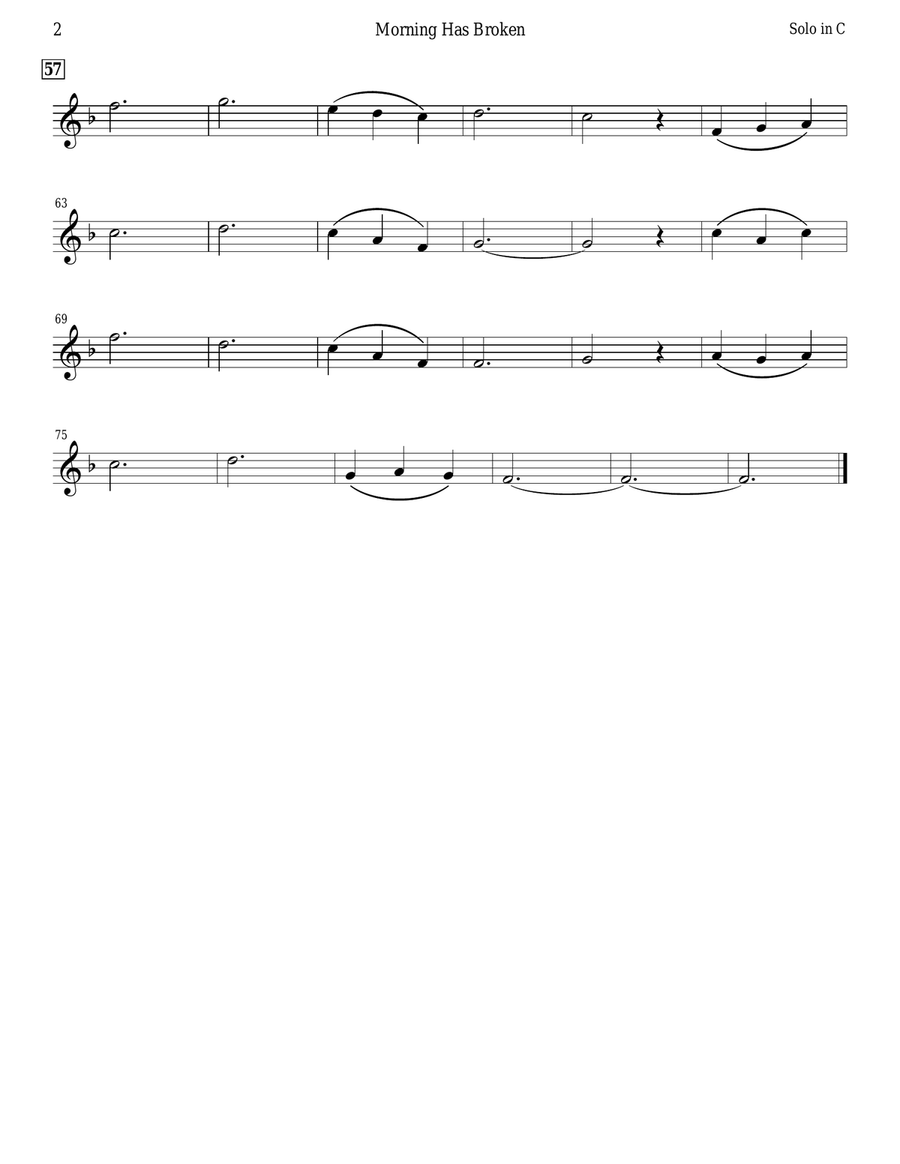Morning Has Broken (Flute & Piano) Flute scores gallery preview page 2