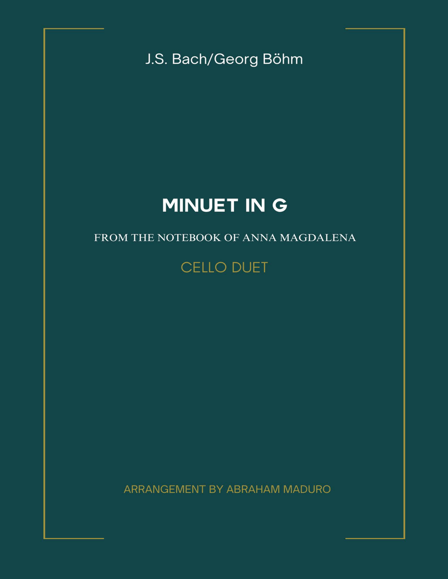 Bach`s Minuet in G String Duet scores gallery preview page 1