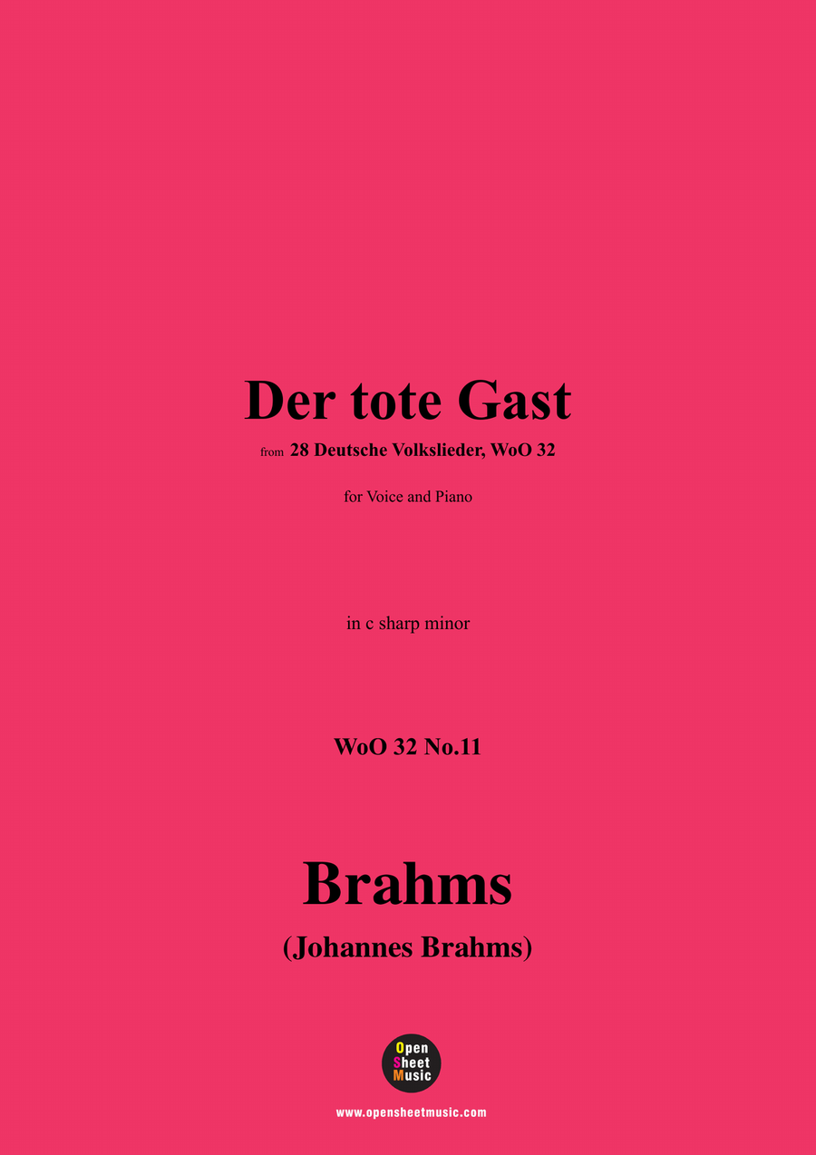 Brahms-Der tote Gast,in c sharp minor Piano, Vocal scores gallery preview page 1