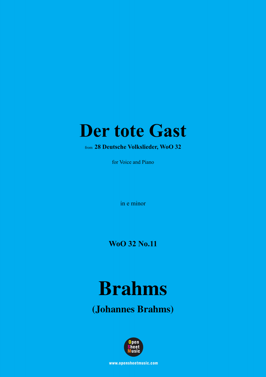 Brahms-Der tote Gast,in e minor Piano, Vocal scores gallery preview page 1