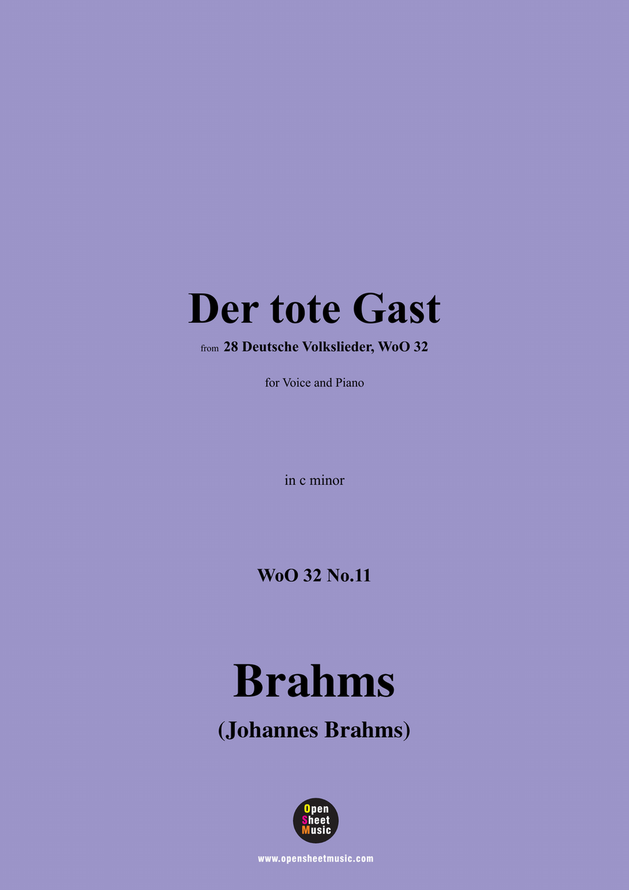 Brahms-Der tote Gast,in c minor Piano, Vocal scores gallery preview page 1