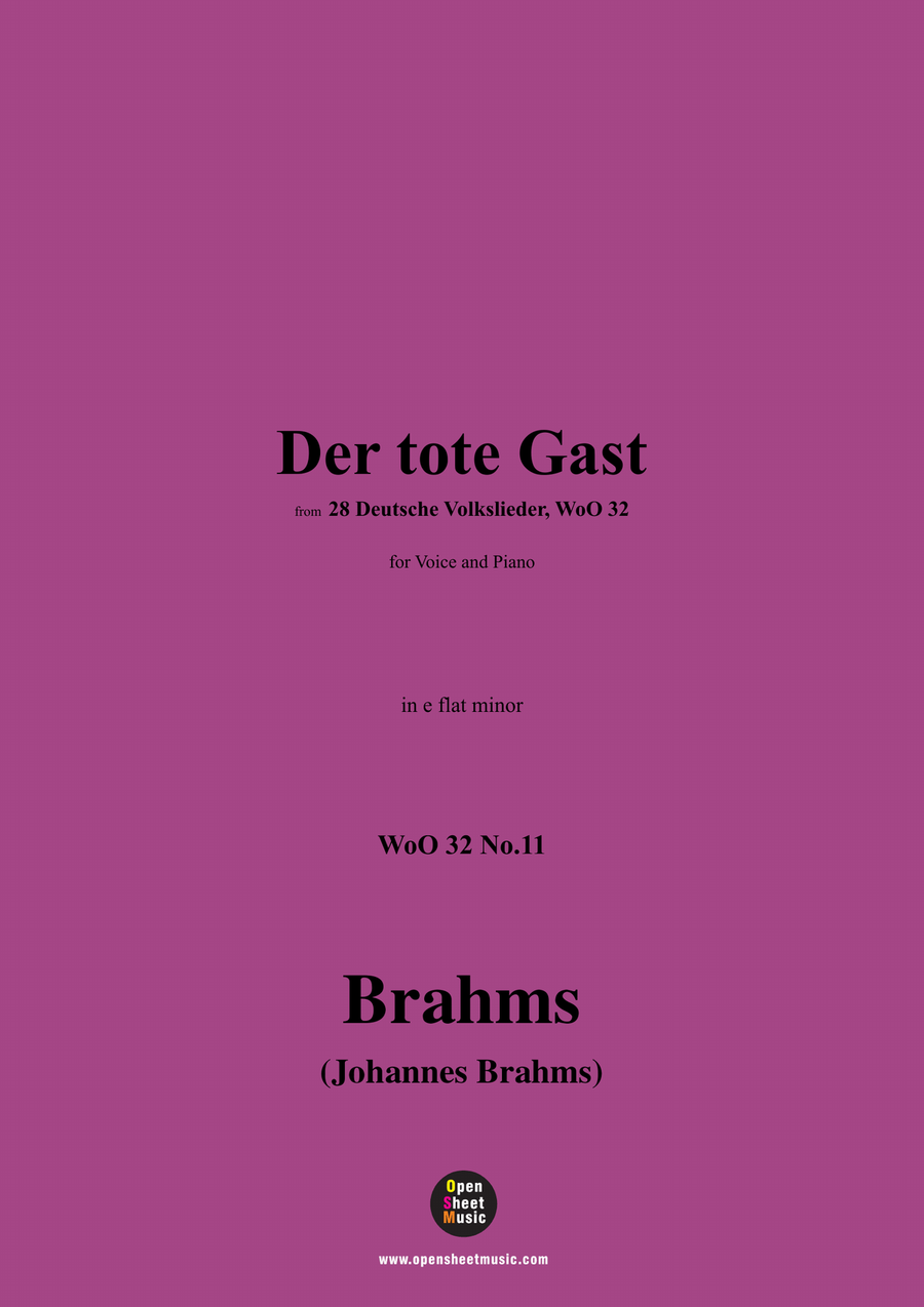 Brahms-Der tote Gast,in e flat minor Piano, Vocal scores gallery preview page 1