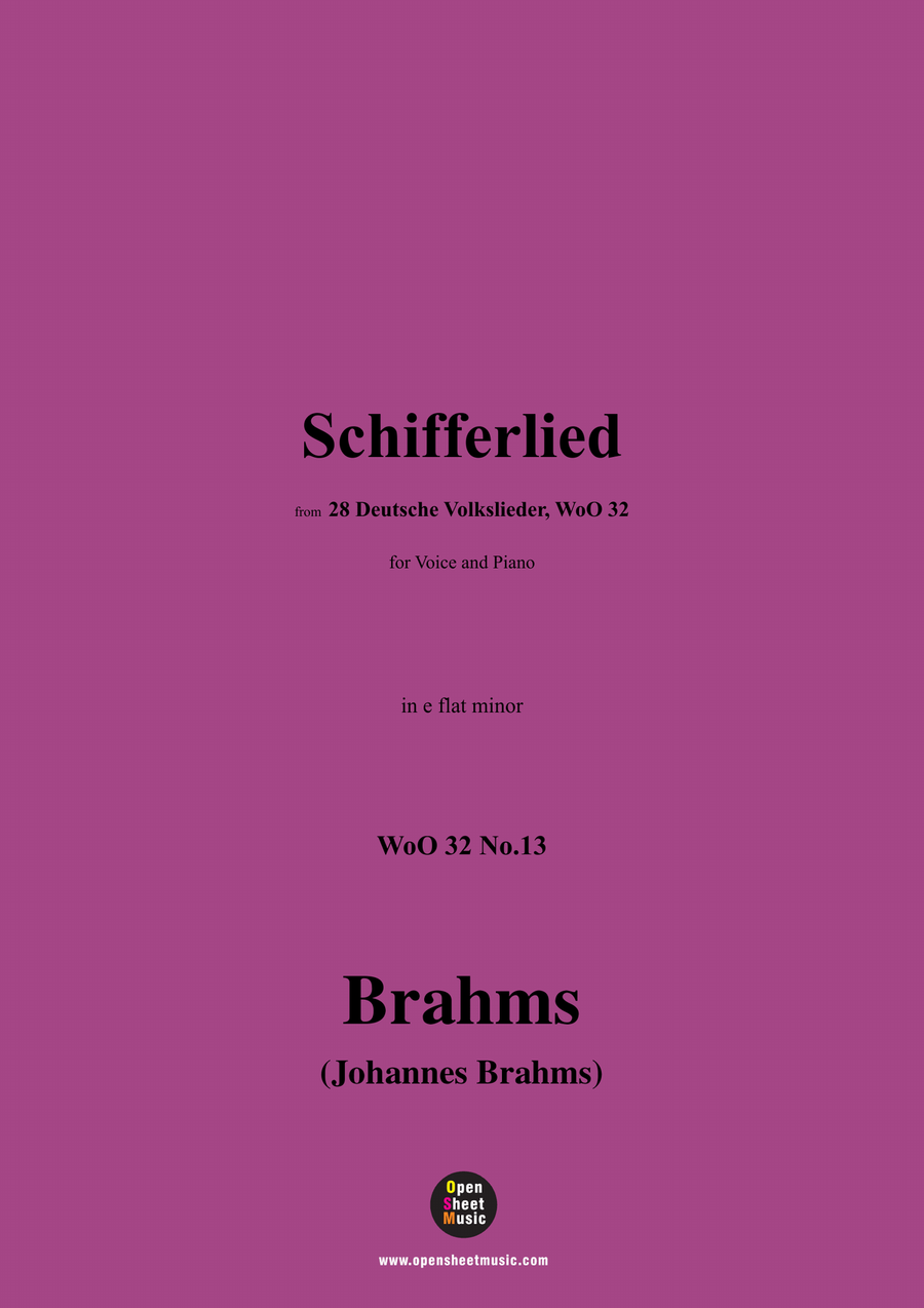 Brahms-Schifferlied,in e flat minor Piano, Vocal scores gallery preview page 1