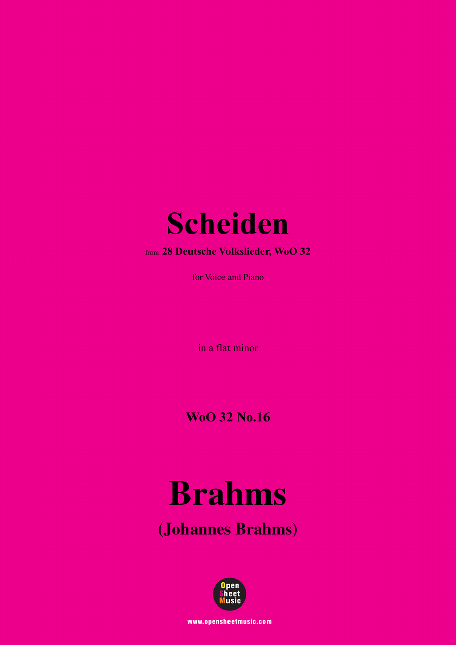 Brahms-Scheiden,in a flat minor Piano, Vocal scores gallery preview page 1