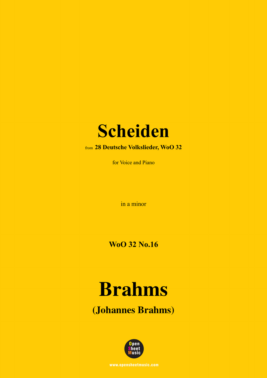 Brahms-Scheiden,in a minor Piano, Vocal scores gallery preview page 1