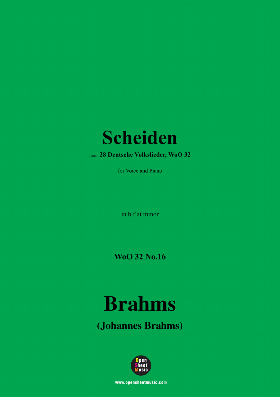 Brahms-Scheiden,in b flat minor Piano, Vocal scores gallery preview page 1