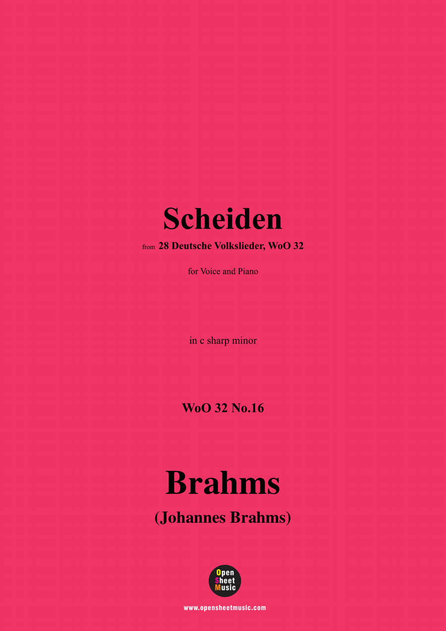 Brahms-Scheiden,in c sharp minor Piano, Vocal scores gallery preview page 1