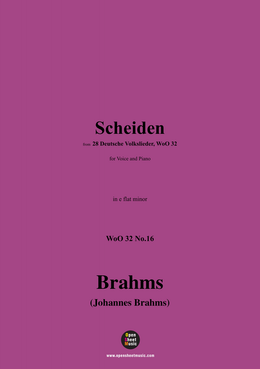 Brahms-Scheiden,in e flat minor Piano, Vocal scores gallery preview page 1