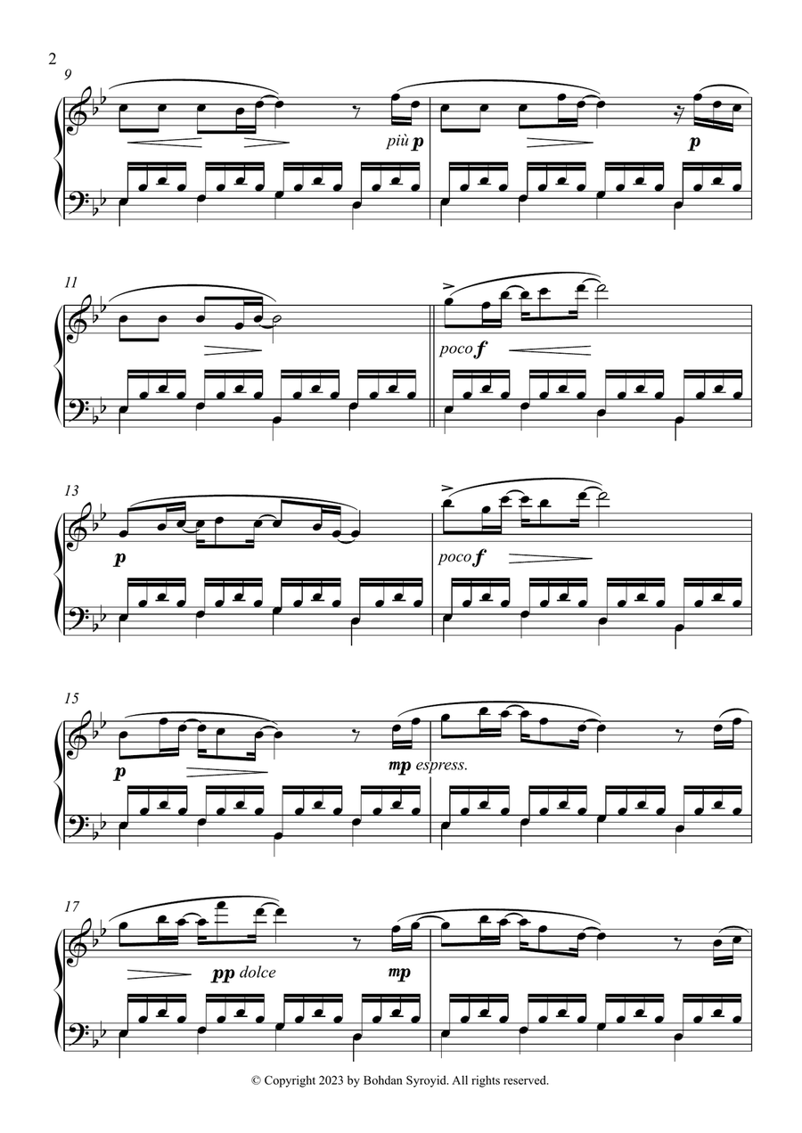 A Minute of Ease Piano Solo scores gallery preview page 2