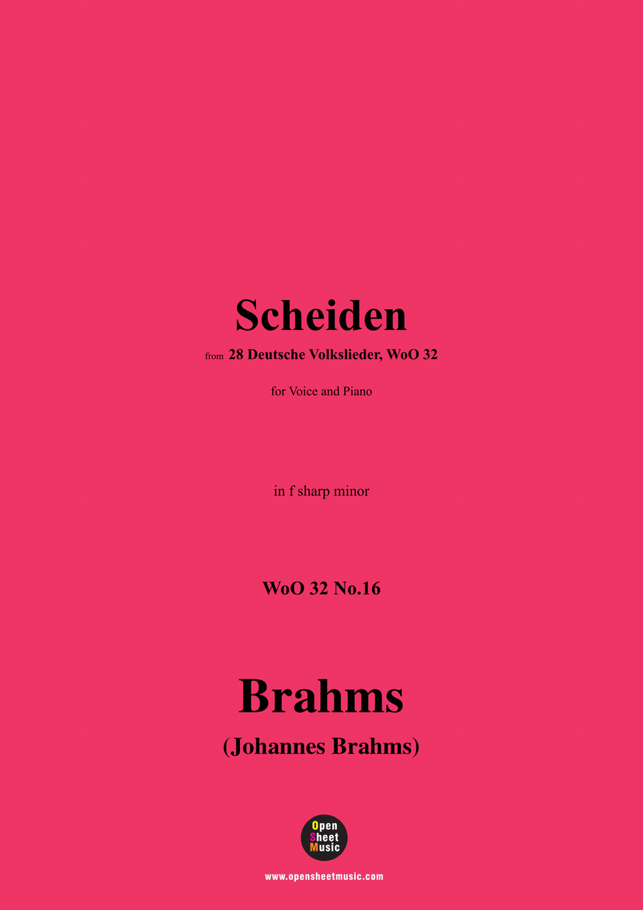 Brahms-Scheiden,in f sharp minor Piano, Vocal scores gallery preview page 1