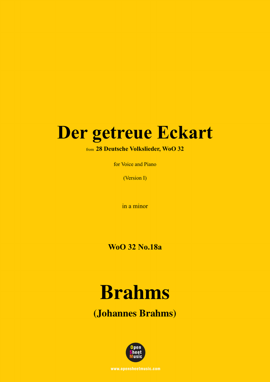 Brahms-Der getreue Eckart,in a minor Piano, Vocal scores gallery preview page 1