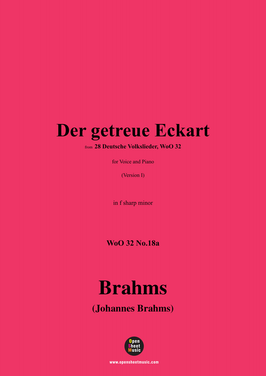 Brahms-Der getreue Eckart,in f sharp minor Piano, Vocal scores gallery preview page 1