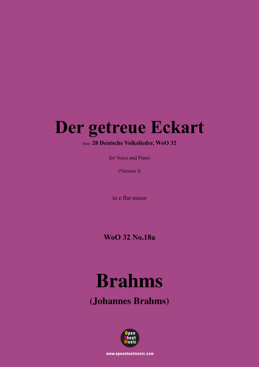 Brahms-Der getreue Eckart,in e flat minor Piano, Vocal scores gallery preview page 1