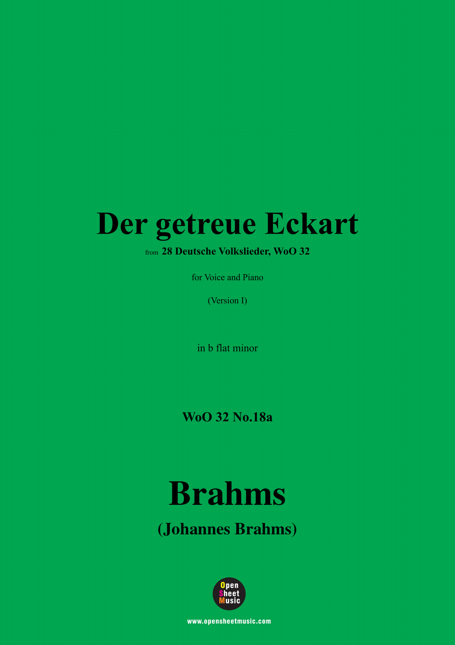 Brahms-Der getreue Eckart,in b flat minor Piano, Vocal scores gallery preview page 1