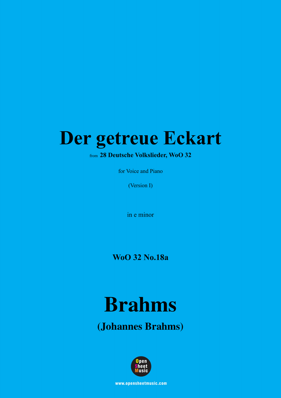 Brahms-Der getreue Eckart,in e minor Piano, Vocal scores gallery preview page 1