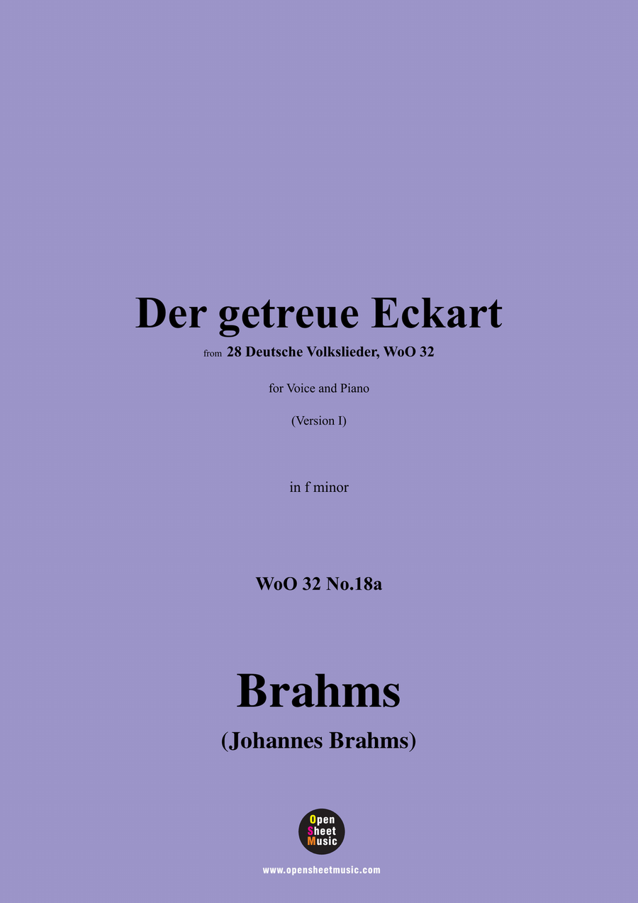 Brahms-Der getreue Eckart,in f minor Piano, Vocal scores gallery preview page 1
