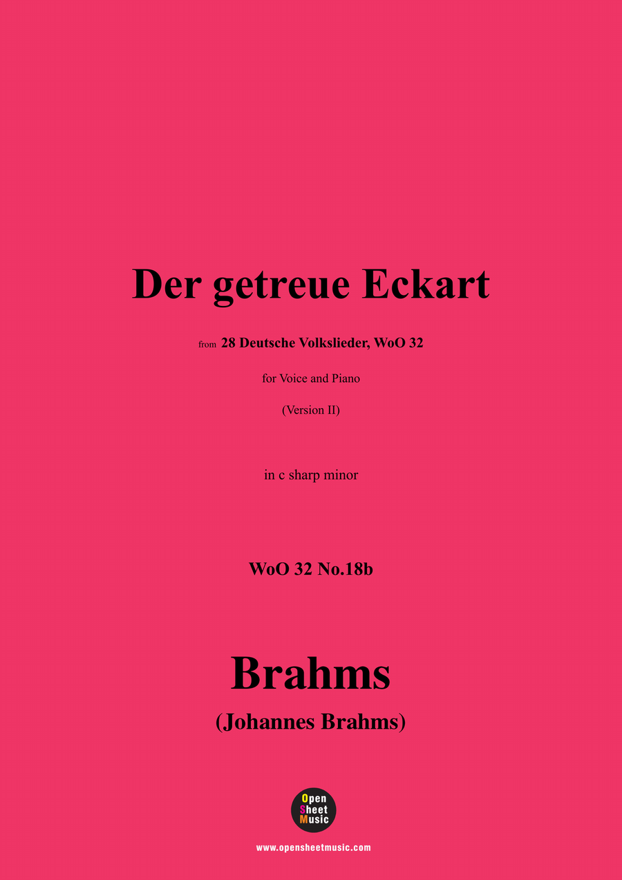 Brahms-Der getreue Eckart,in c sharp minor Piano, Vocal scores gallery preview page 1