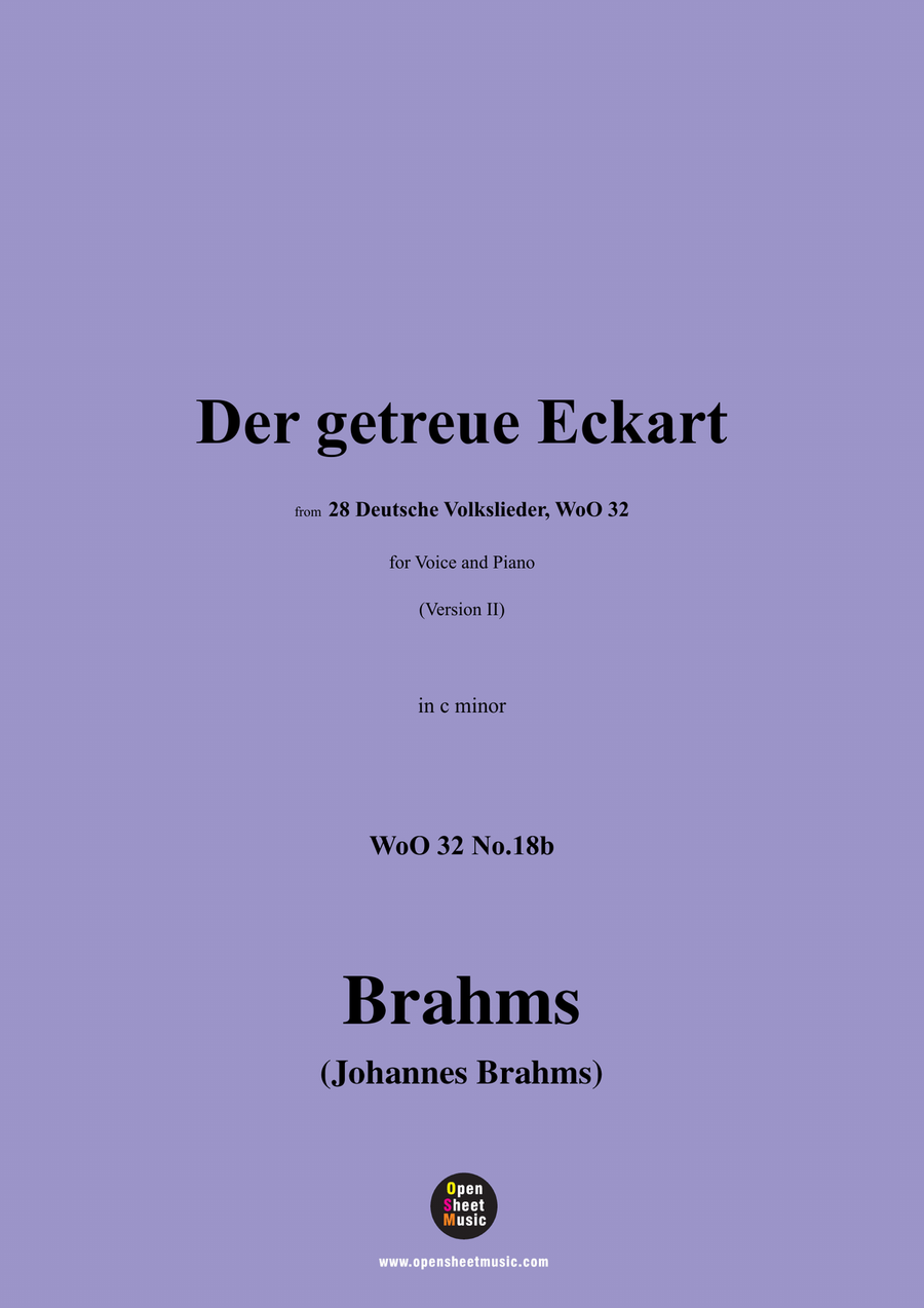 Brahms-Der getreue Eckart,in c minor Piano, Vocal scores gallery preview page 1