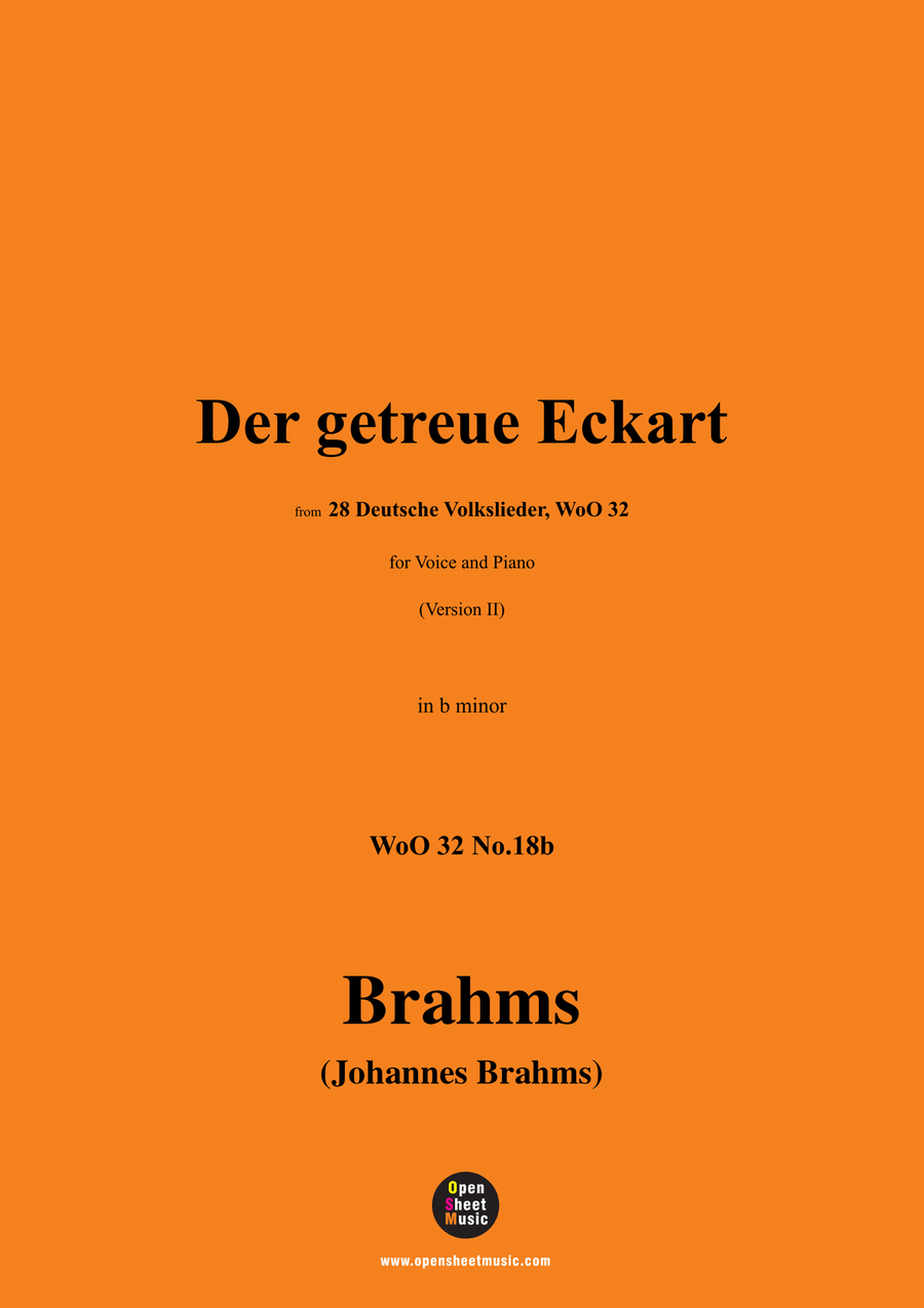 Brahms-Der getreue Eckart,in b minor Piano, Vocal scores gallery preview page 1