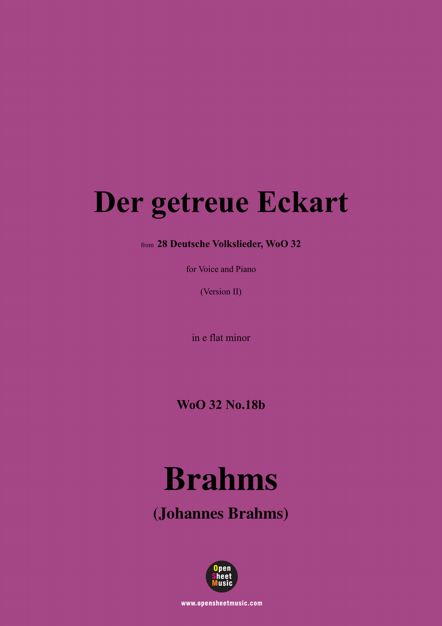 Brahms-Der getreue Eckart,in e flat minor Piano, Vocal scores gallery preview page 1