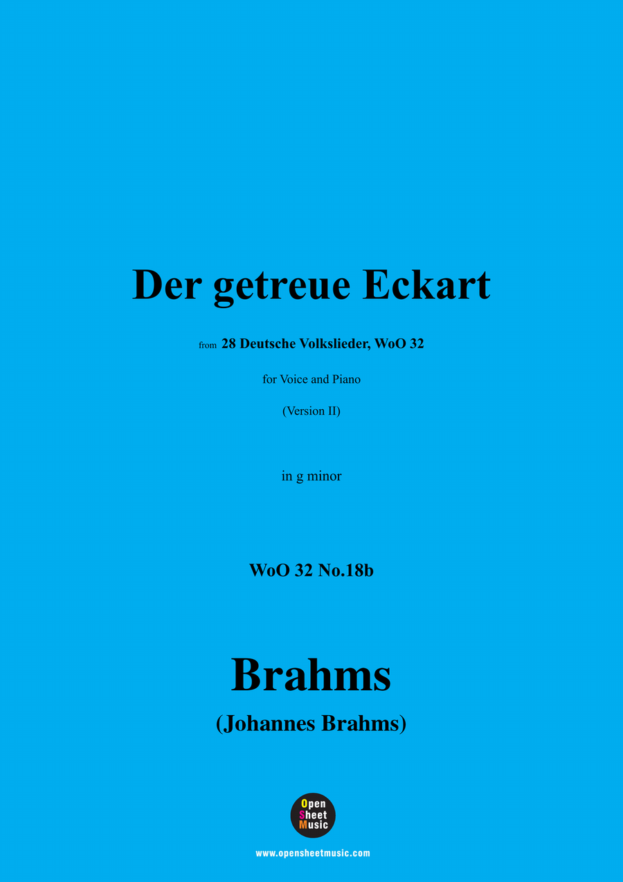 Brahms-Der getreue Eckart,in g minor Piano, Vocal scores gallery preview page 1