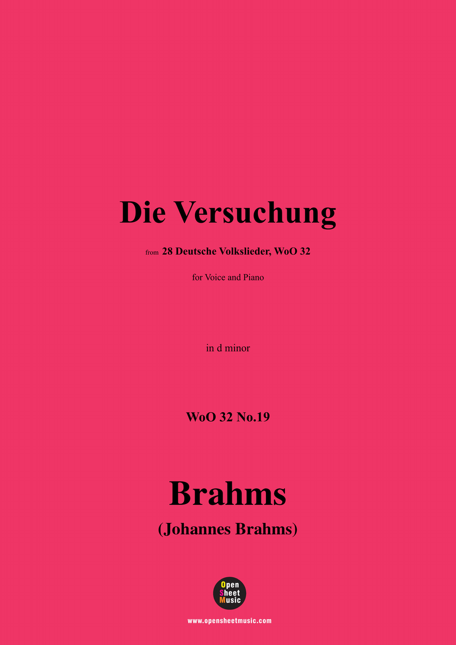 Brahms-Die Versuchung,in d minor Piano, Vocal scores gallery preview page 1