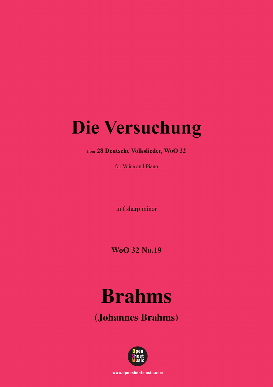 Brahms-Die Versuchung,in f sharp minor Piano, Vocal scores gallery preview page 1