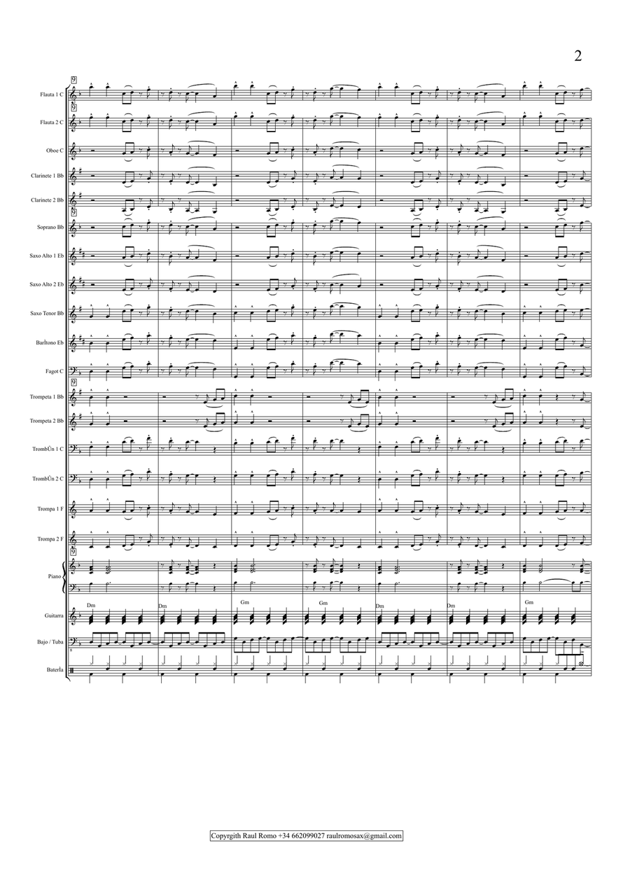 Soul a la sombra - Concert Band Score and parts Concert Band scores gallery preview page 2