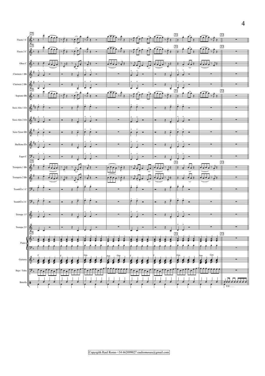 Soul a la sombra - Concert Band Score and parts Concert Band scores gallery preview page 4