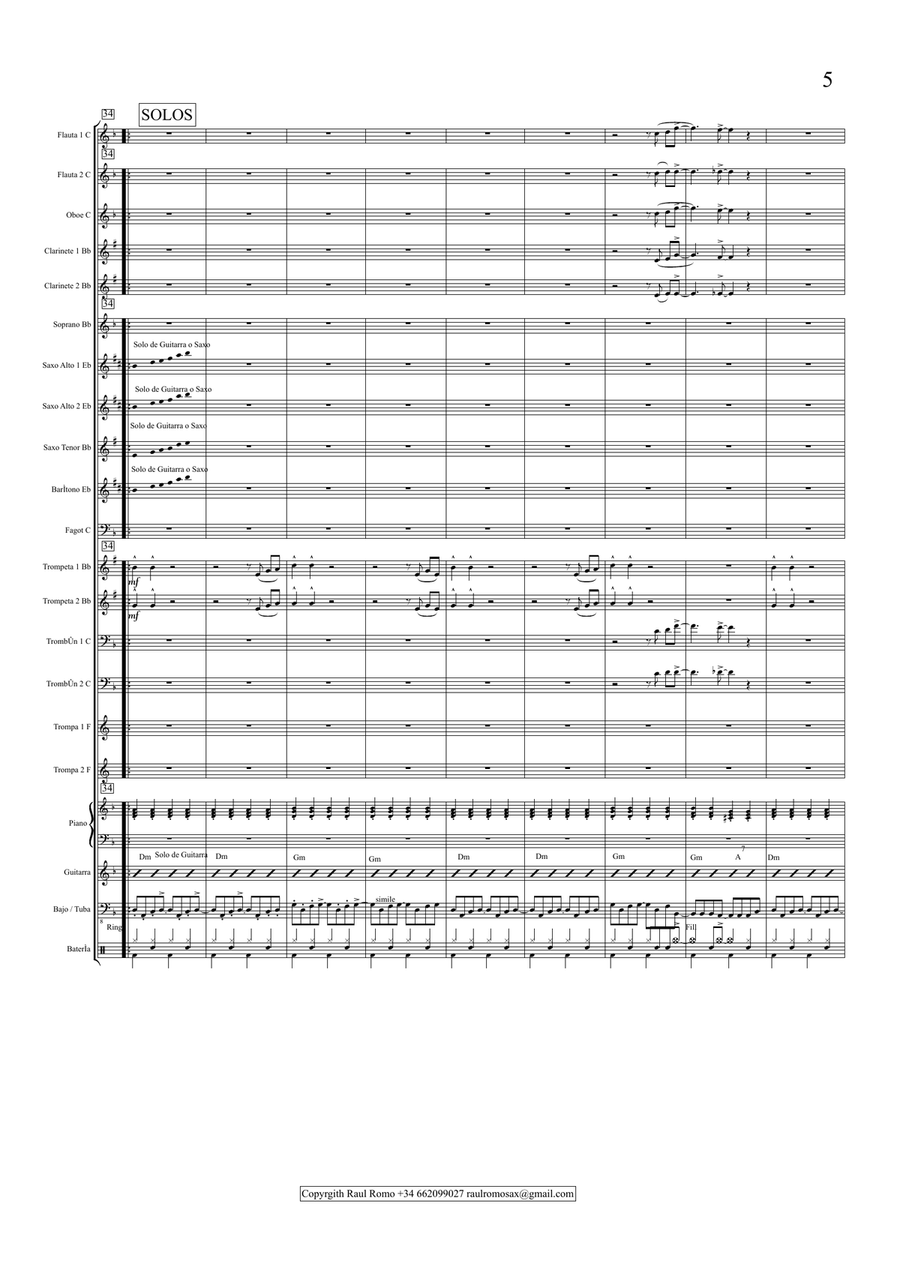 Soul a la sombra - Concert Band Score and parts Concert Band scores gallery preview page 5