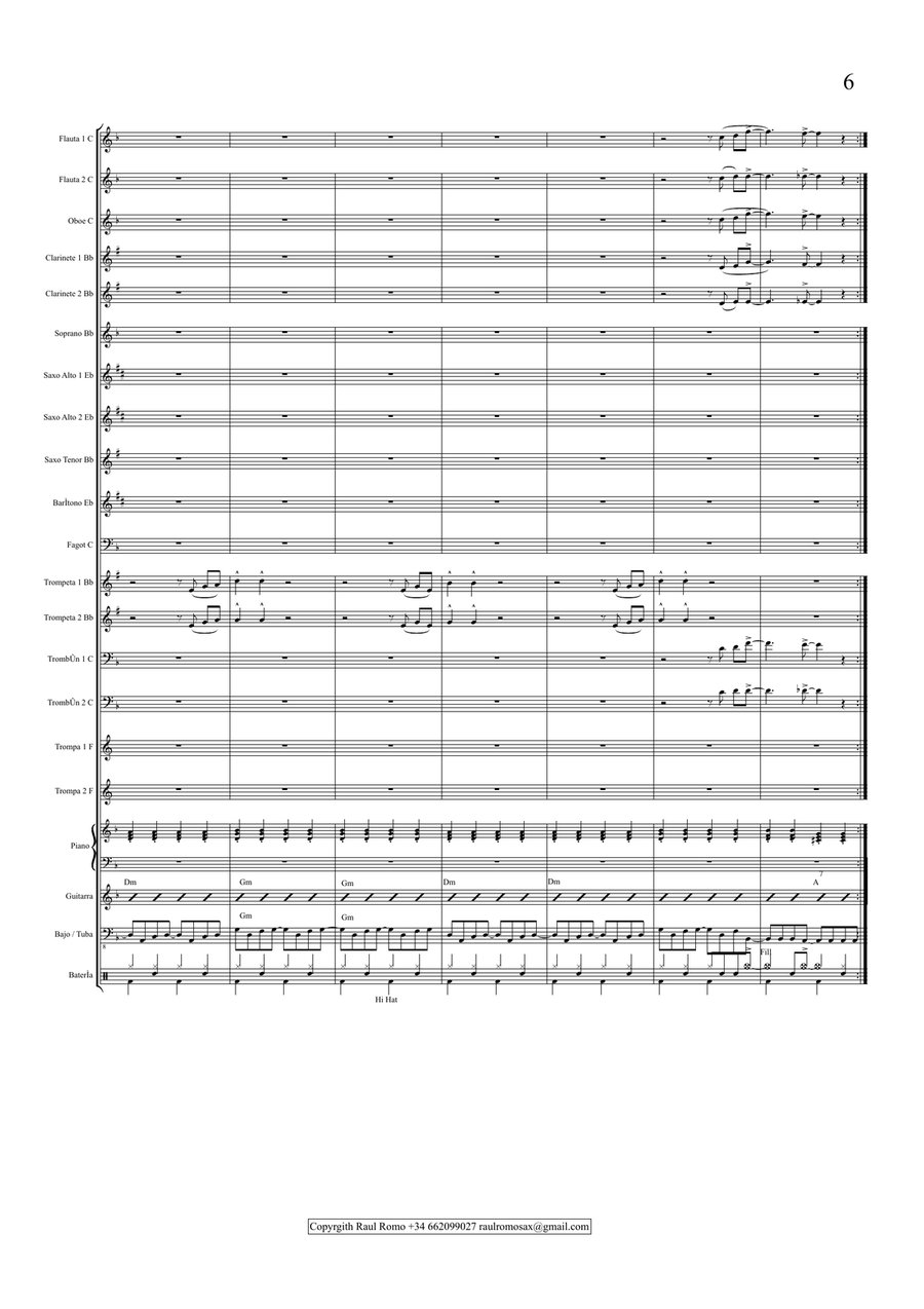 Soul a la sombra - Concert Band Score and parts Concert Band scores gallery preview page 6