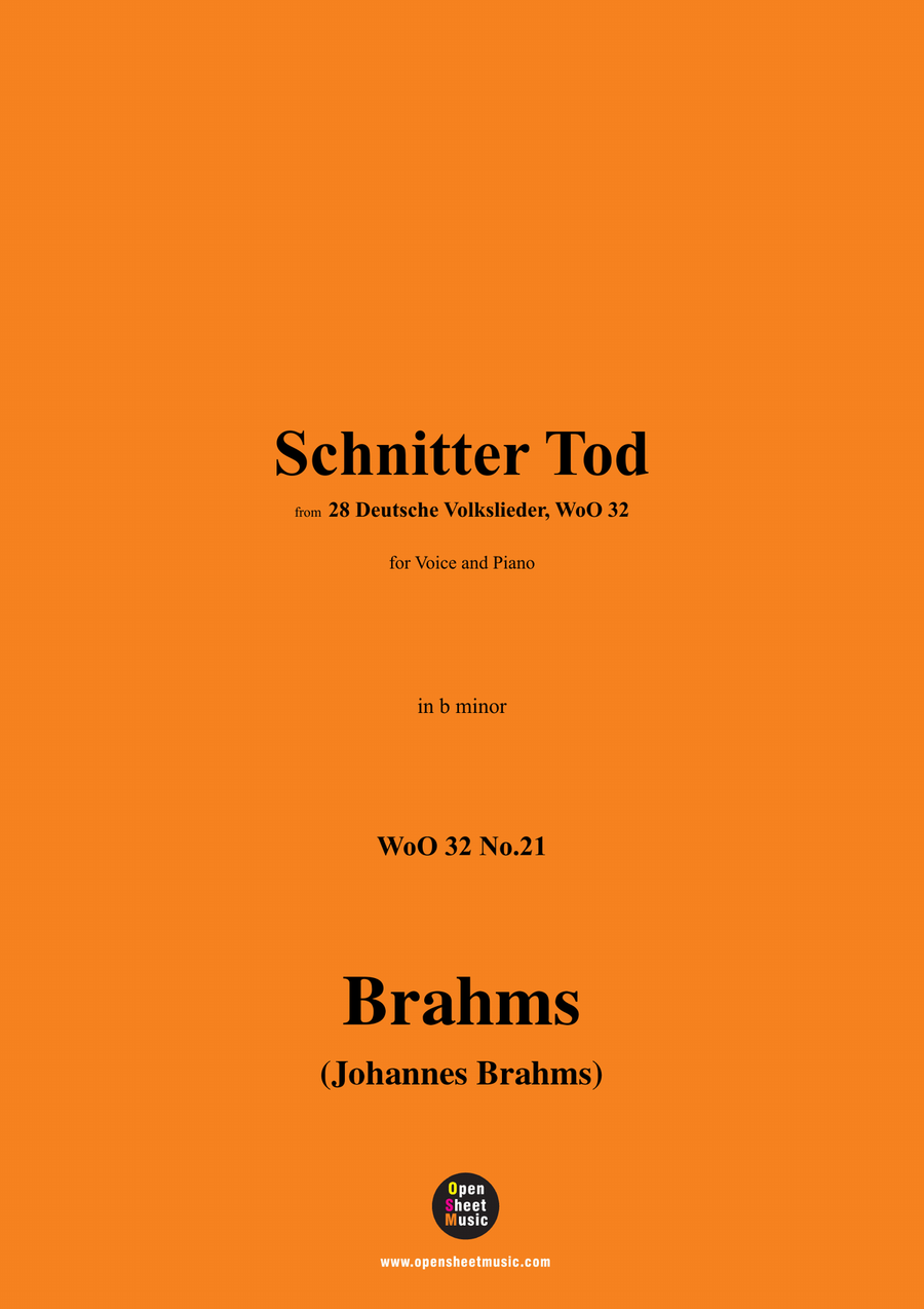 Brahms-Schnitter Tod,in b minor Piano, Vocal scores gallery preview page 1