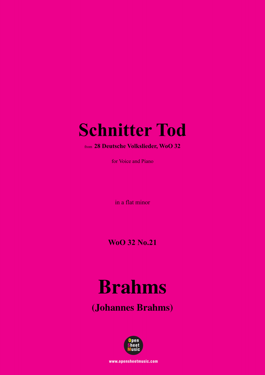 Brahms-Schnitter Tod,in a flat minor Piano, Vocal scores gallery preview page 1
