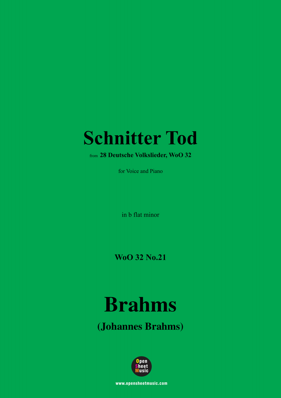 Brahms-Schnitter Tod,in b flat minor Piano, Vocal scores gallery preview page 1