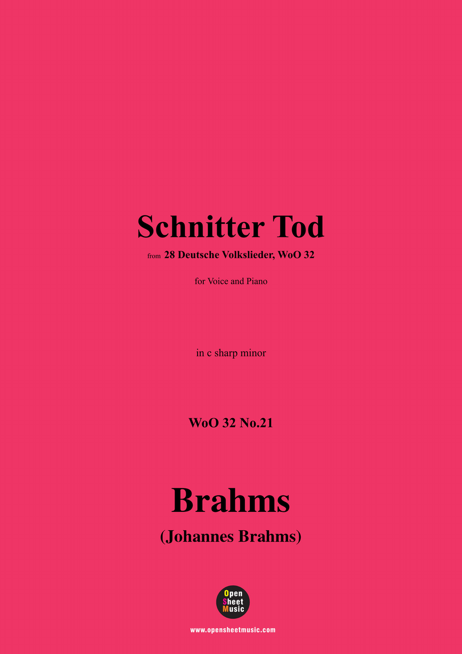 Brahms-Schnitter Tod,in c sharp minor Piano, Vocal scores gallery preview page 1