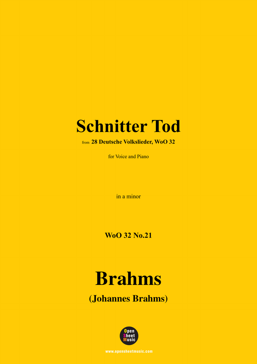 Brahms-Schnitter Tod,in a minor Piano, Vocal scores gallery preview page 1