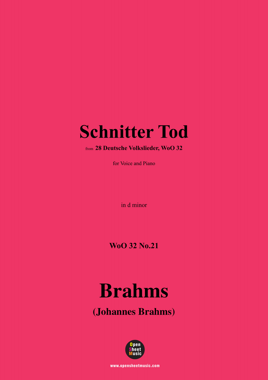 Brahms-Schnitter Tod,in d minor Piano, Vocal scores gallery preview page 1