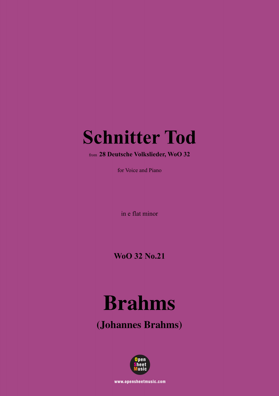 Brahms-Schnitter Tod,in e flat minor Piano, Vocal scores gallery preview page 1