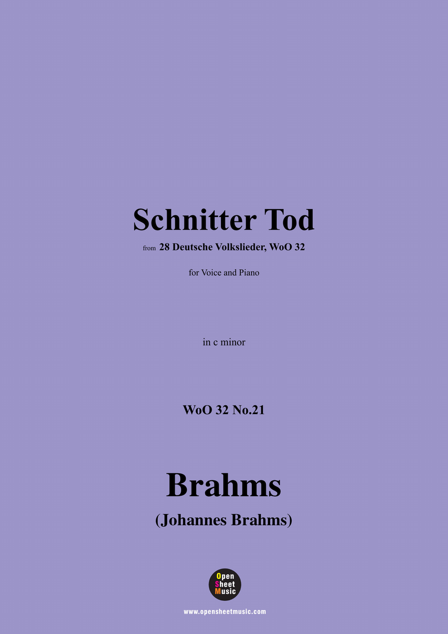 Brahms-Schnitter Tod,in c minor Piano, Vocal scores gallery preview page 1