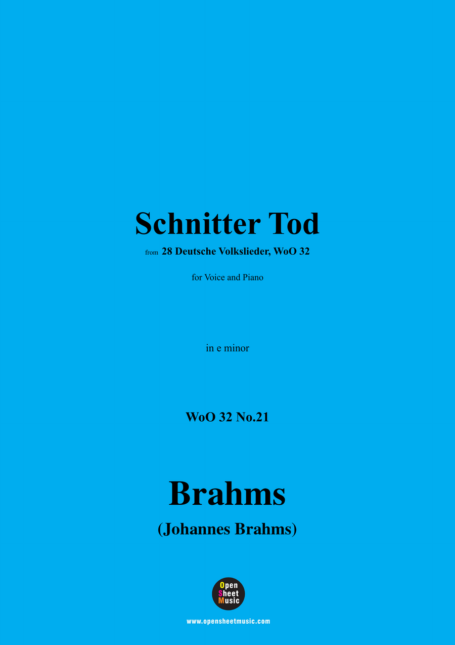 Brahms-Schnitter Tod,in e minor Piano, Vocal scores gallery preview page 1