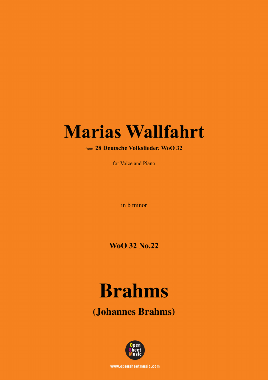 Brahms-Marias Wallfahrt,in b minor Piano, Vocal scores gallery preview page 1