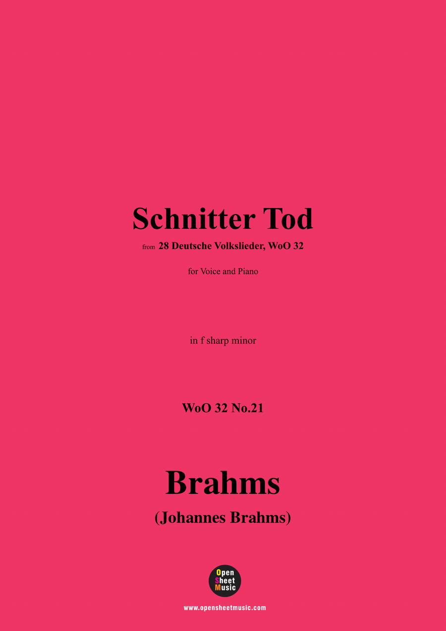 Brahms-Schnitter Tod,in f sharp minor Piano, Vocal scores gallery preview page 1