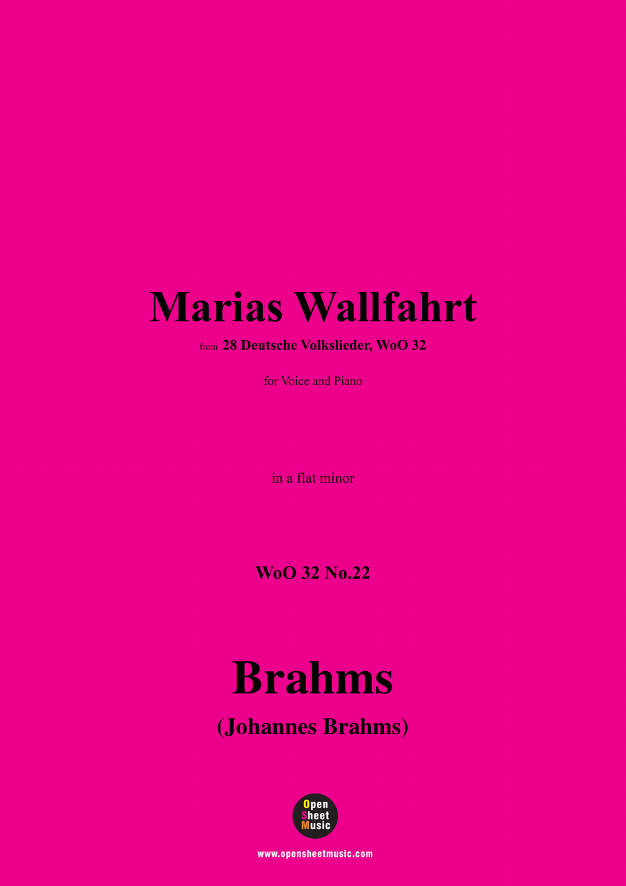 Brahms-Marias Wallfahrt,in a flat minor Piano, Vocal scores gallery preview page 1