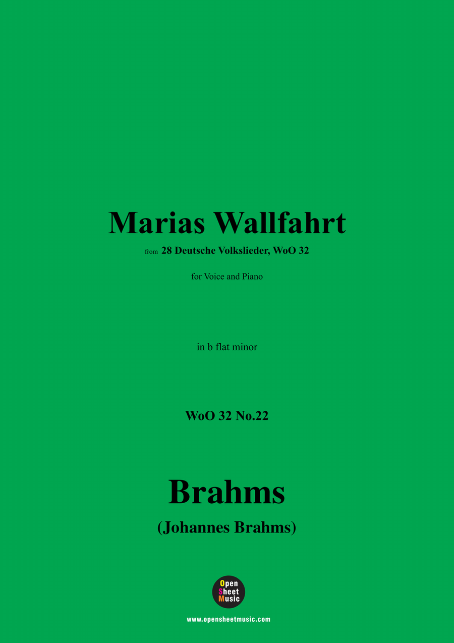 Brahms-Marias Wallfahrt,in b flat minor Piano, Vocal scores gallery preview page 1