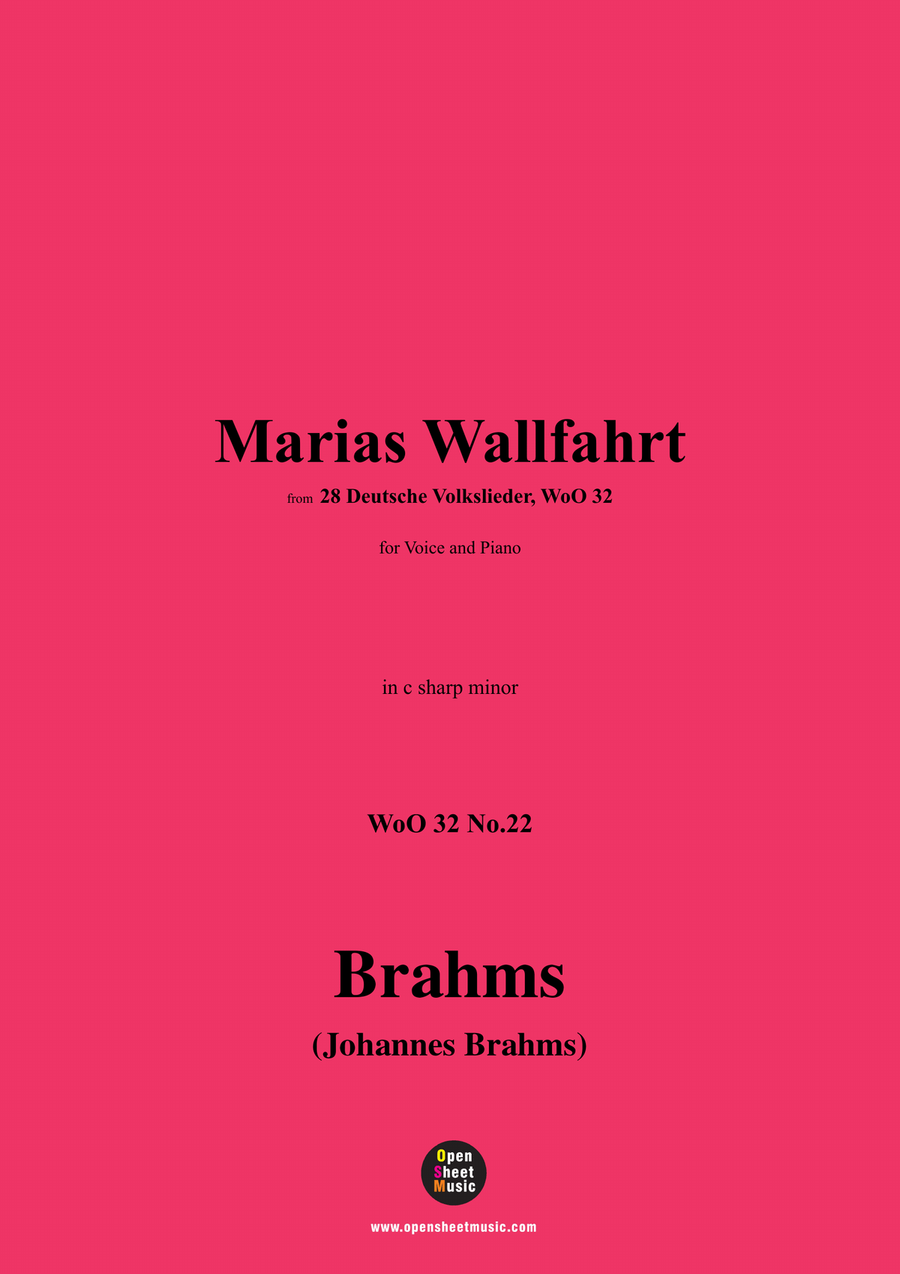 Brahms-Marias Wallfahrt,in c sharp minor Piano, Vocal scores gallery preview page 1